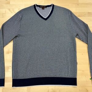 Men’s Michael Kors Navy/White Cotton Sweater Size Large